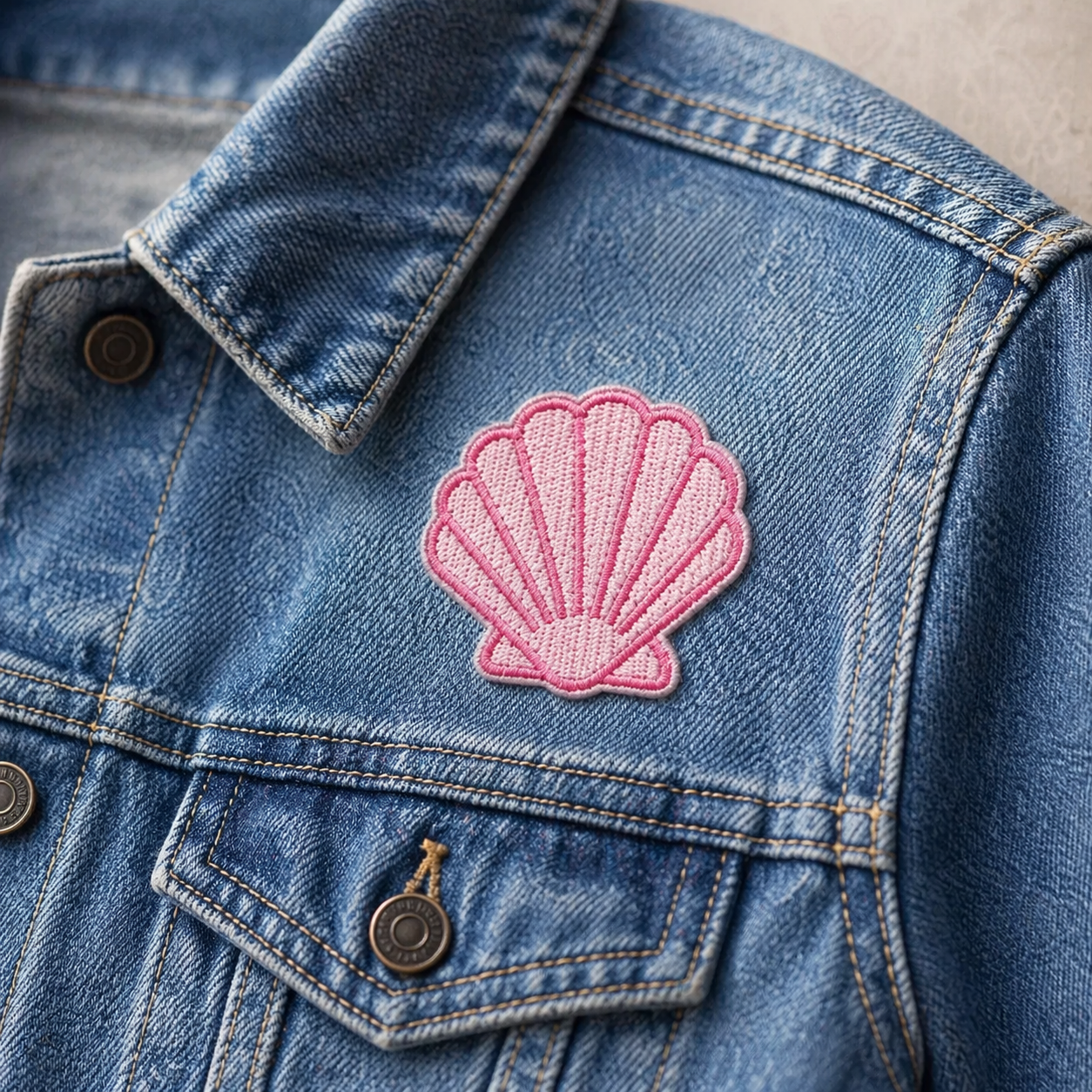 Skjell Rosa - Strykbart tøymerke