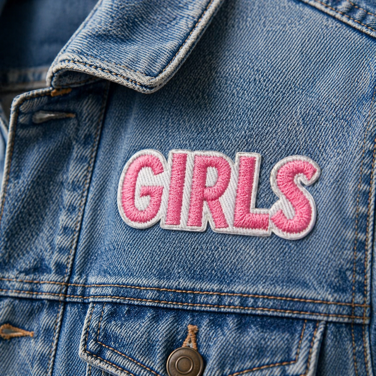 Girls Rosa - Strykbart tøymerke
