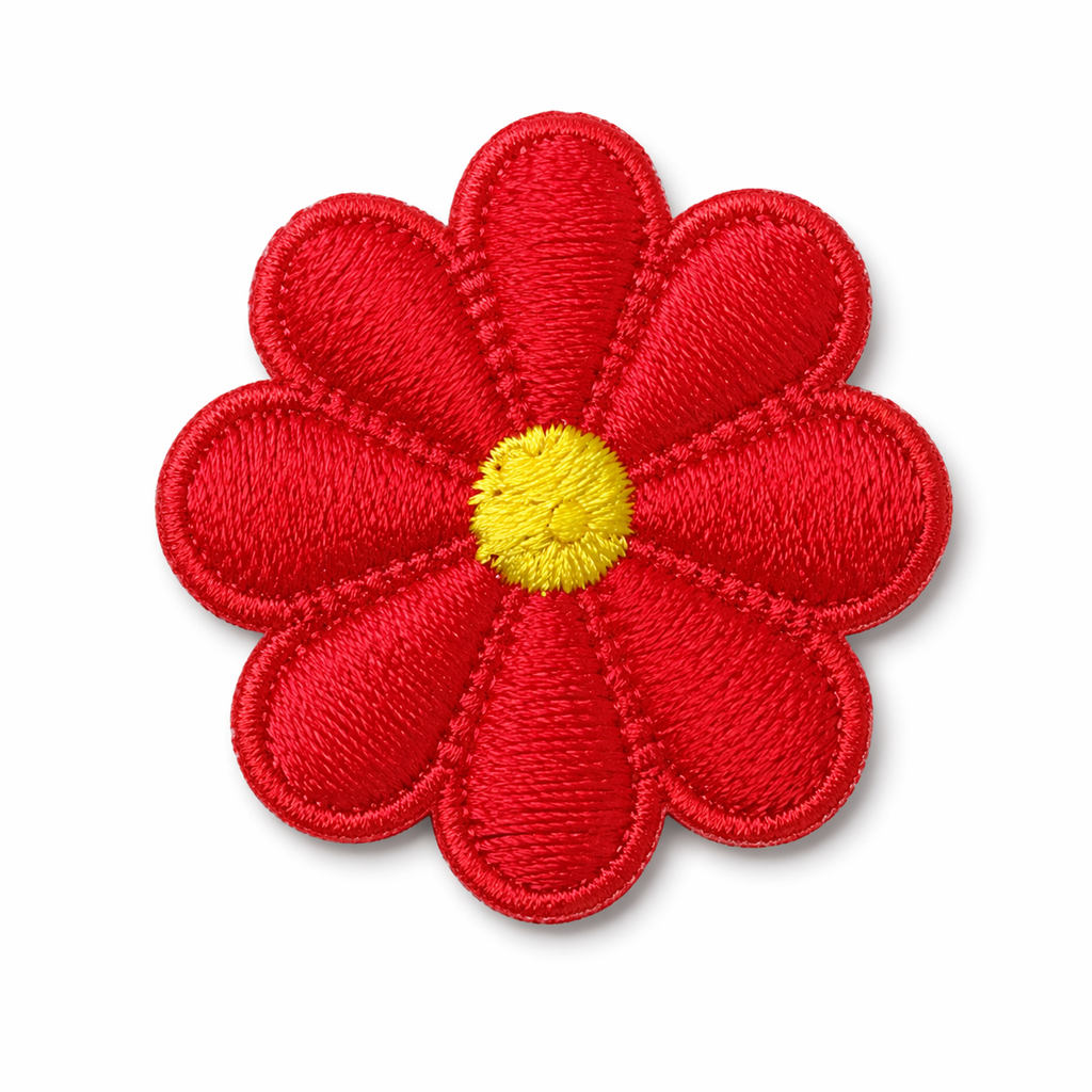 Blomst Rød - Strykbart tøymerke