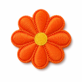 Blomst Oransje - Strykbart tøymerke