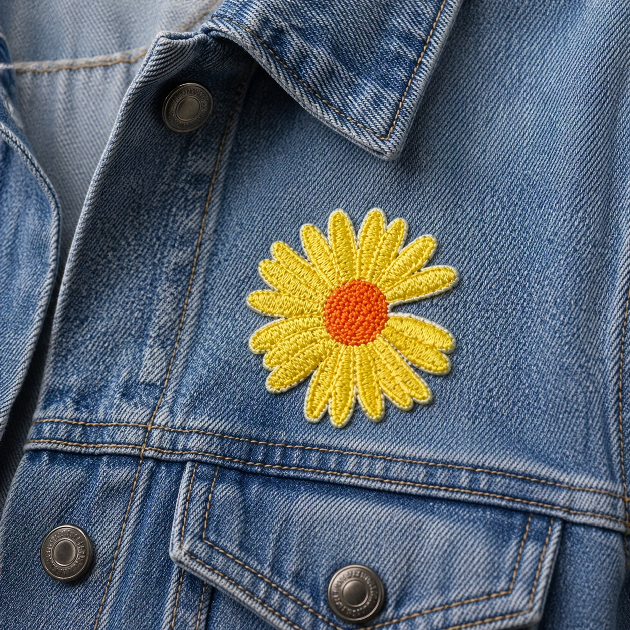 Lykkeblomst Gul - Strykbart tøymerke