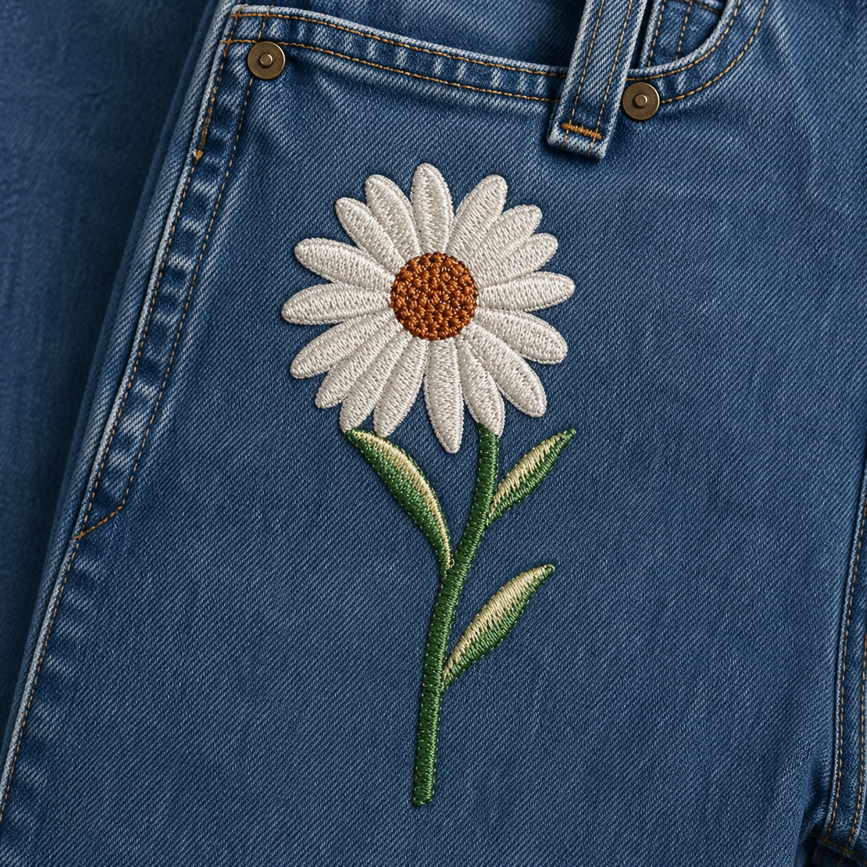 Blomst Prestekrage - Strykbart tøymerke