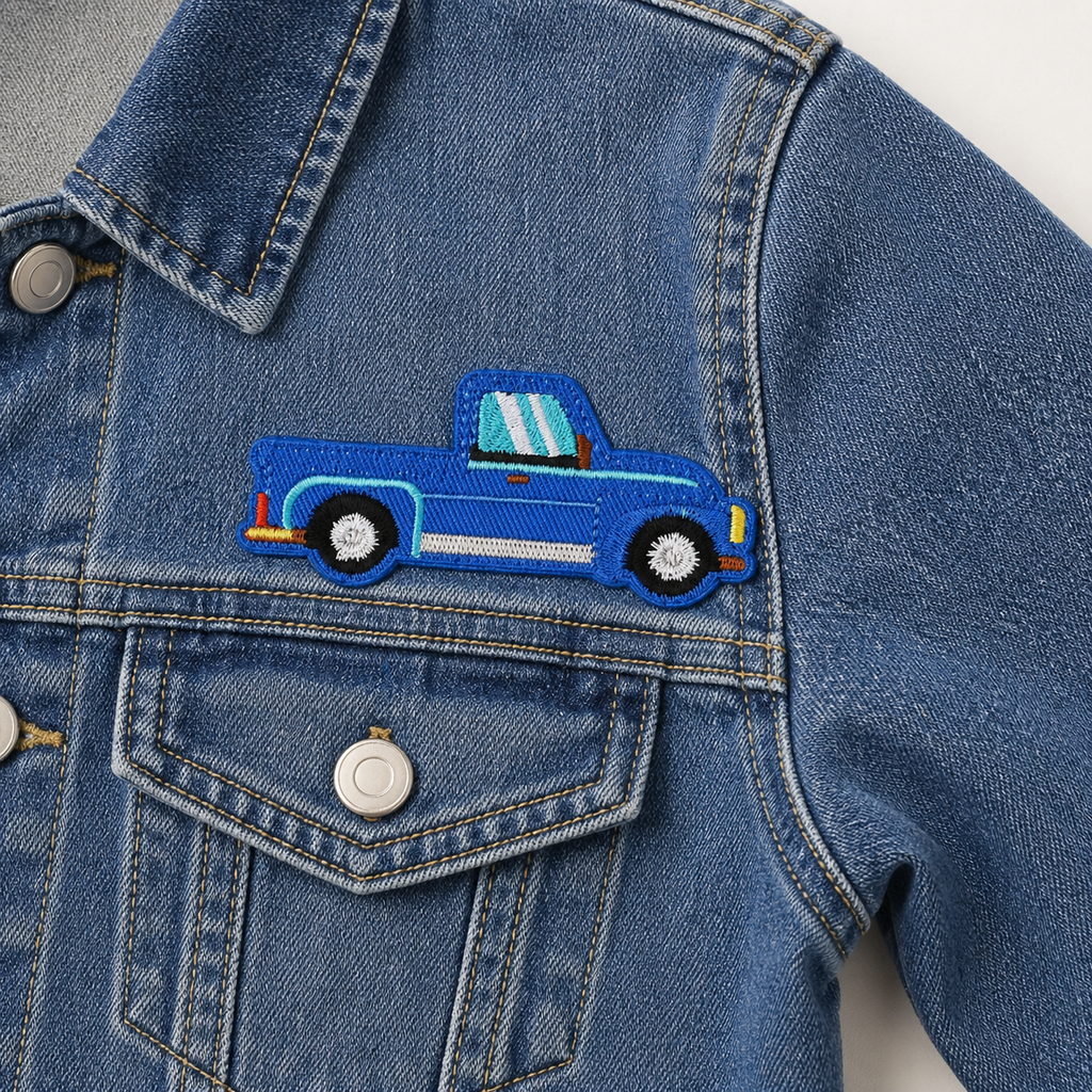 Pickup Blå - Strykbart tøymerke