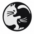 Katt Yin-Yang Svart/Hvit - Strykbart tøymerke