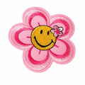 Blomst Smiley Rosa/Gul - Strykbart tøymerke