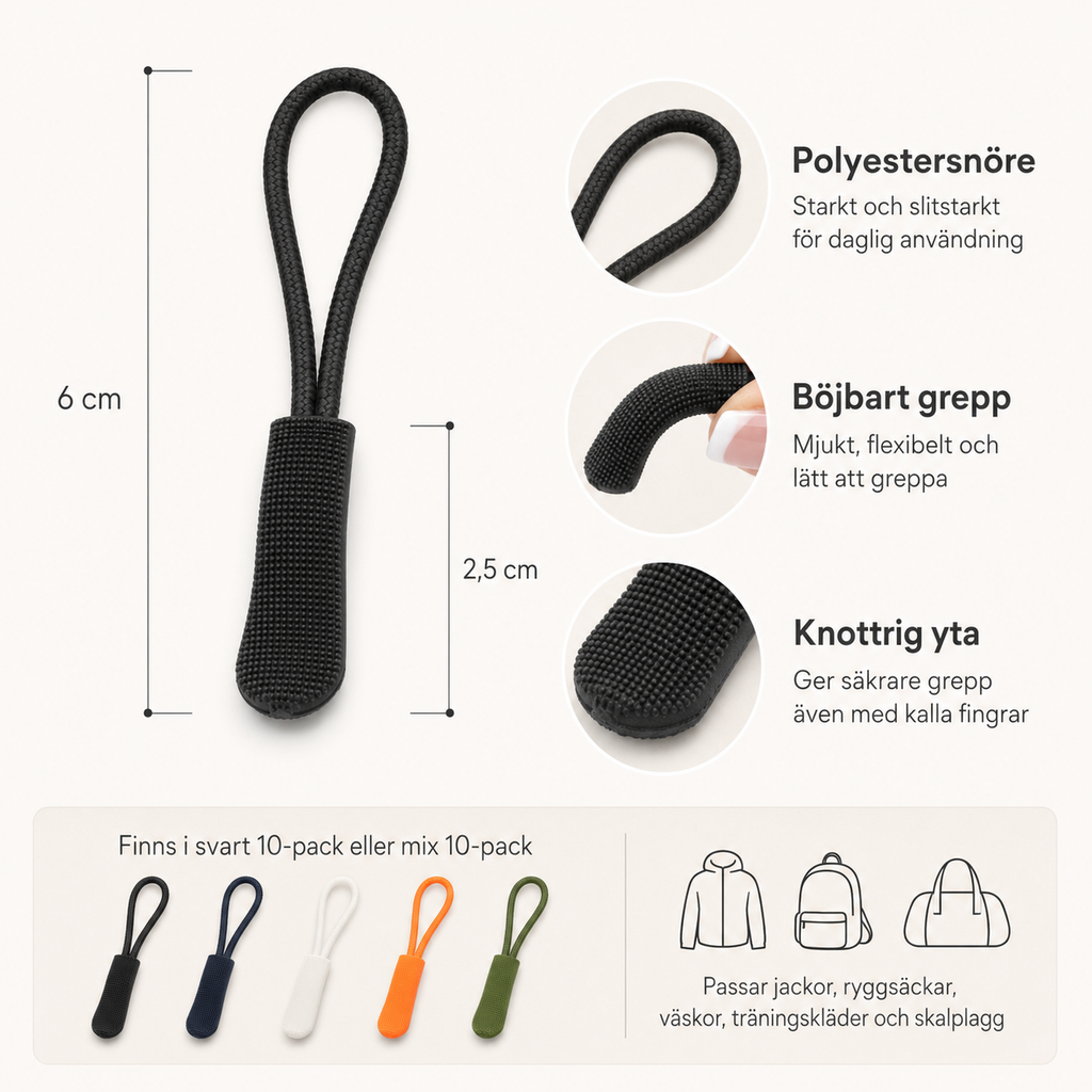 Glidelåshanker for bedre grep – 10-pakk