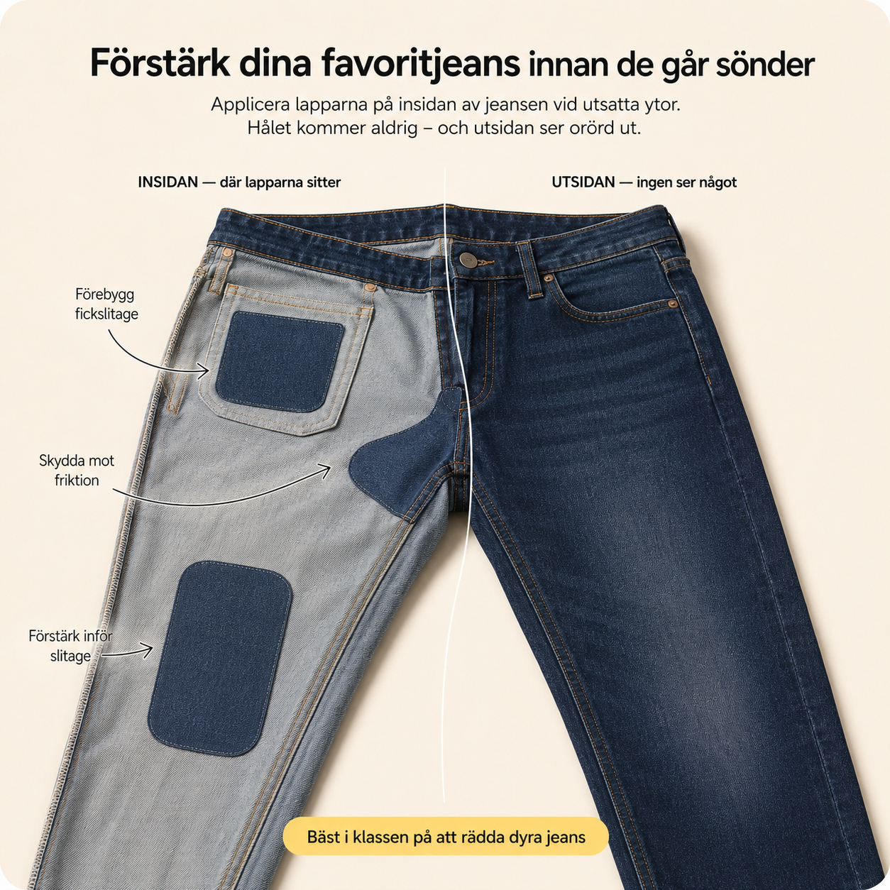 Strykelapper til jeans